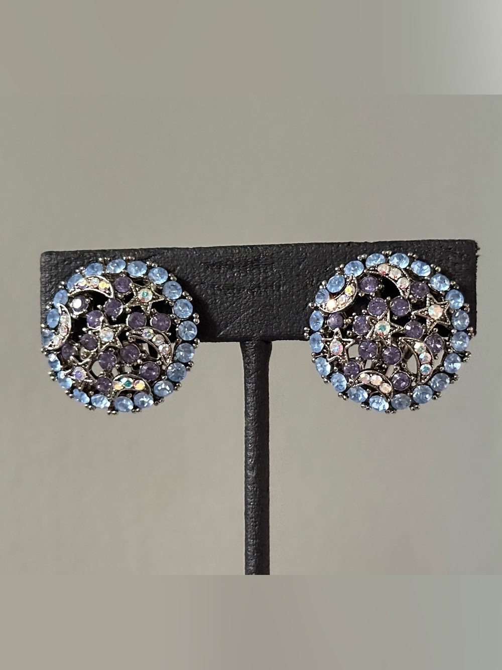 Vintage Celestial Rhinestone Fairycore Clip On Earring Whimsigoth Y2K Witch